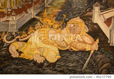 ramakian mural in wat phra keaw 40237799