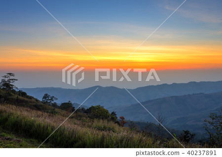 Sunrise Morning at mountain range view on nature 40237891