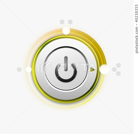 Power button technology logo, digital art techno concept, on off icon 40238355