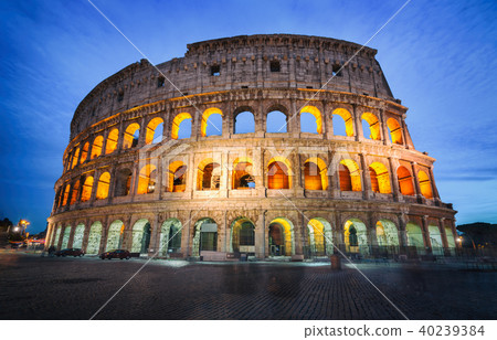 Colosseum in Rome, Italy at Night 40239384