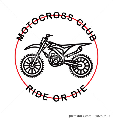 Motocross club. Hipster logotype. Vector. Isolated 40239527