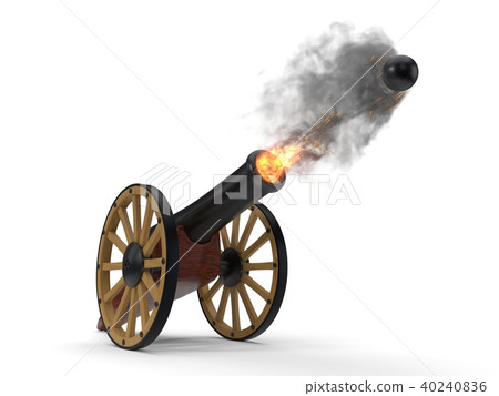 ramadan cannons shot moment. 3d illustration 40240836