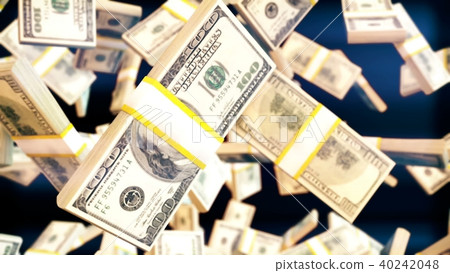 CGI motion graphics with flying dollar bill 40242048