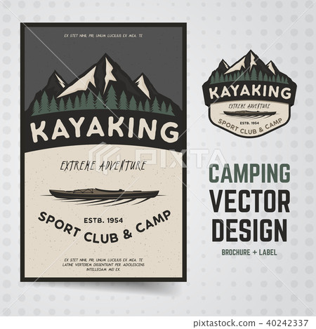 Camping adventure . Travel brochure and label. The concept of flyer for your business, presentations Camping adventure . Travel brochure and label. The concept of flyer for your business, presentations 40242337
