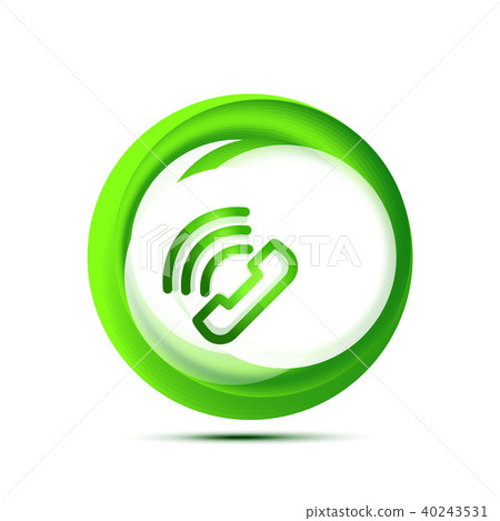 Old fashioned phone button, call center support icon 40243531