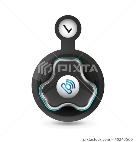 Old fashioned phone button, call center support icon Old fashioned phone button, call center support icon 40243560