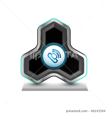 Old fashioned phone button, call center support icon Old fashioned phone button, call center support icon 40243564