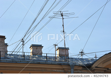 old TV antenna and wire plexus old TV antenna and wire plexus 40244743