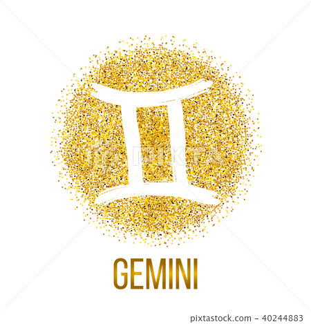 gemini gold sparkle vector zodiac sign 40244883
