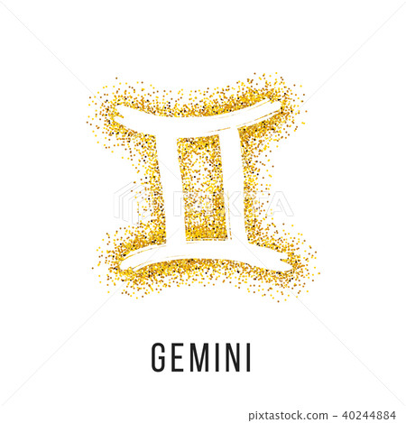 gemini gold glitter vector zodiac sign 40244884
