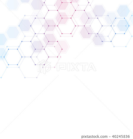 Medical background or science design. Molecular structure and chemical compounds. Geometric and 40245836