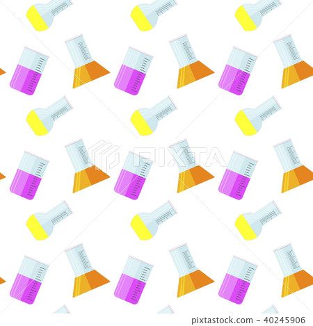 Laboratory glass beaker seamless pattern. - Stock Illustration ...