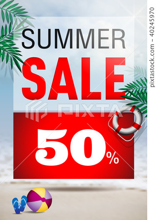 Summer Sale 50% banner design template 40245970