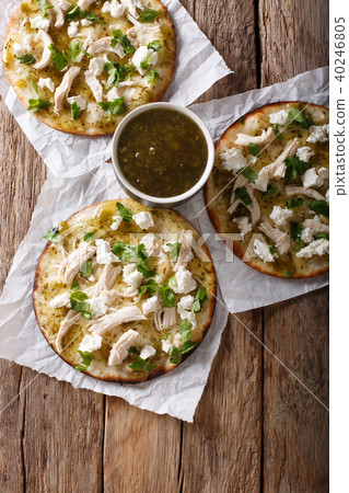 Mexican Chalupas with cheese and chicken Mexican Chalupas with cheese and chicken 40246805