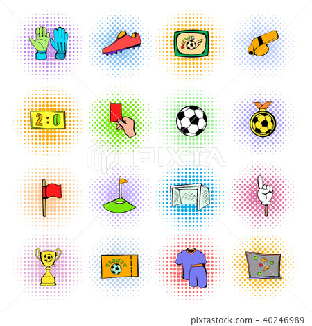 Soccer Icons set, comics style Soccer Icons set, comics style 40246989