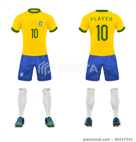 Vector 3d realistic uniform of Brasil football player 40247342