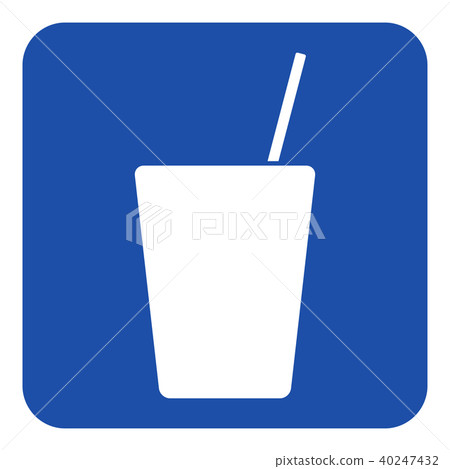 blue, white sign - drink with straw icon blue, white sign - drink with straw icon 40247432