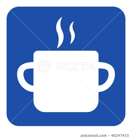 blue, white sign - cooking pot with smoke icon blue, white sign - cooking pot with smoke icon 40247433
