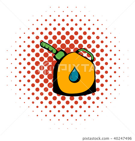 Jerrycan with flexi pipe spout icon, comics style Jerrycan with flexi pipe spout icon, comics style 40247496