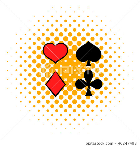 Playing card suit in black and red icon 40247498