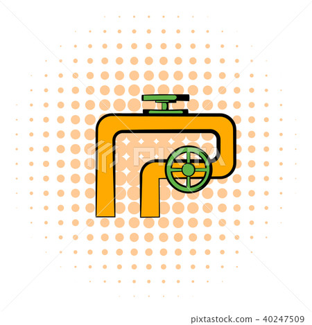 Pipeline with valve and handwheel icon 40247509