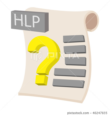 HLP extension text file icon, cartoon style HLP extension text file icon, cartoon style 40247835