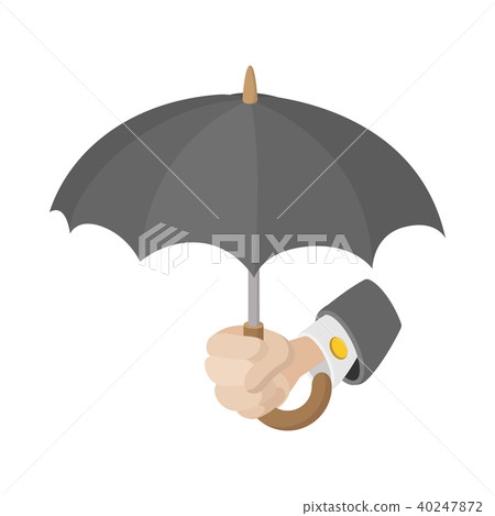 Human hand holding the umbrella icon 40247872