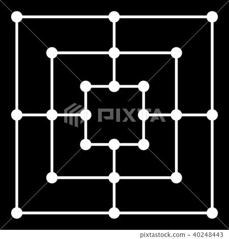 Nine men's morris board strategy game isolated Nine men's morris board strategy game isolated 40248443