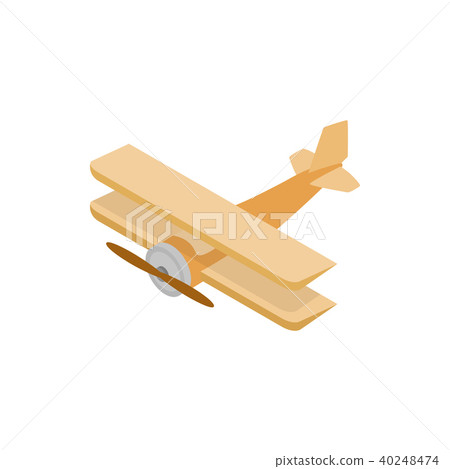 Biplane icon, isometric 3d style  40248474