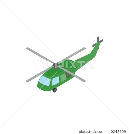 Military helicopter icon, isometric 3d style Military helicopter icon, isometric 3d style 40248509