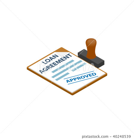 Loan agreement with loan approved stamp icon 40248539