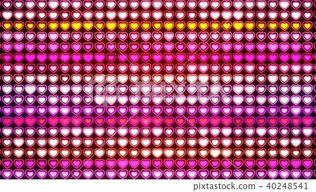 Background, flashing wall of hearts 3D rendering 40248541