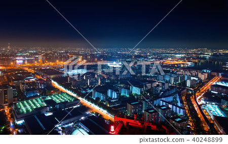 Aerial view of the Osaka Bay harbor area Aerial view of the Osaka Bay harbor area 40248899