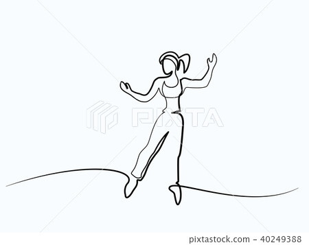 Happy jumping woman on white background. Happy jumping woman on white background. 40249388