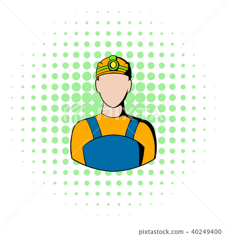 Coal miner icon, comics style 40249400