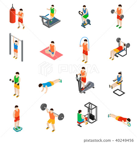 Gym icons set Gym icons set 40249456