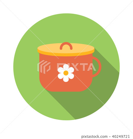 Red potty icon, flat style - Stock Illustration [40249721] - PIXTA