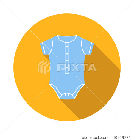 Blue baby bodysuit icon, flat style  40249725