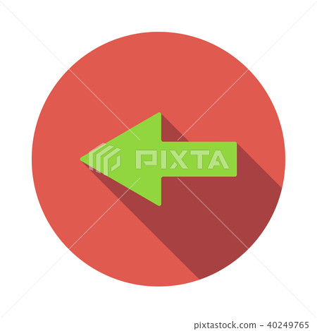 Left green arrow icon, flat style  40249765