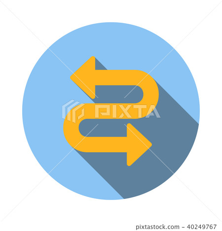 Curved arrow icon, flat style  40249767