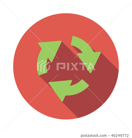 Green circular arrows icon, flat style - Stock Illustration [40249772 ...