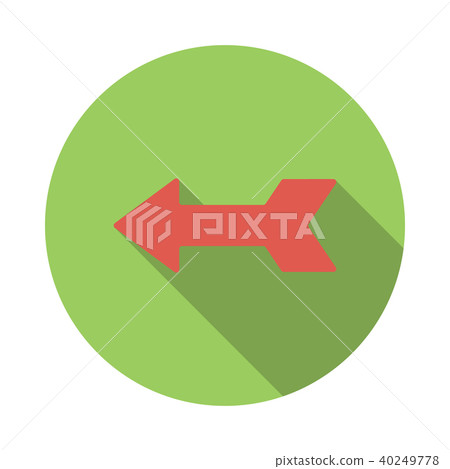 Left red arrow icon, flat style - Stock Illustration [40249778] - PIXTA
