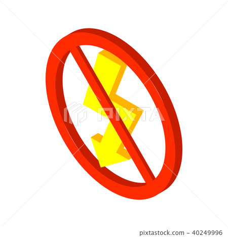No lightning icon, isometric 3d style 40249996
