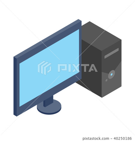 Computer icon, isometric 3d style Computer icon, isometric 3d style 40250186