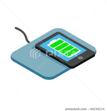 Mat for charging phone icon, isometric 3d style 40250214