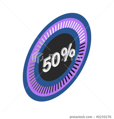 Circle loading bar icon, isometric 3d style Circle loading bar icon, isometric 3d style 40250276