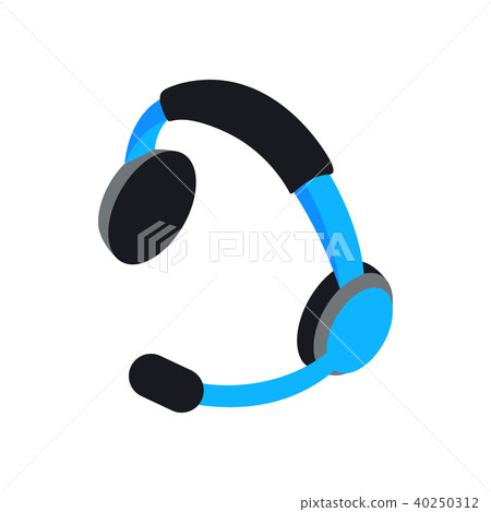 Headset icon, isometric 3d style Headset icon, isometric 3d style 40250312