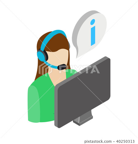 Call center operator icon, isometric 3d style 40250313