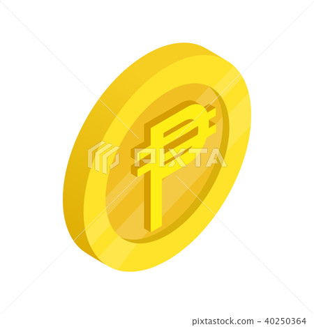 Gold coin with peso sign icon, isometric 3d style - Stock Illustration ...