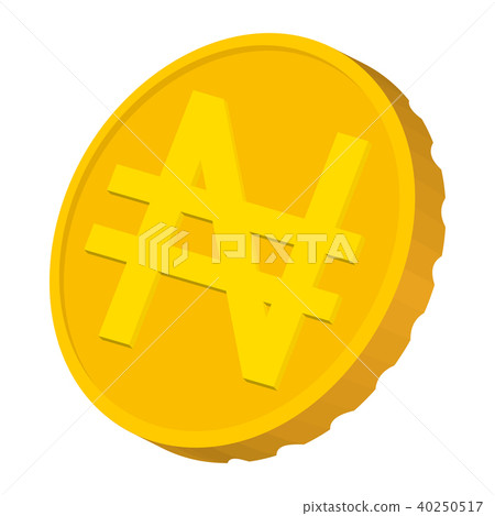 Gold coin with Nairas sign icon, cartoon style - Stock Illustration ...